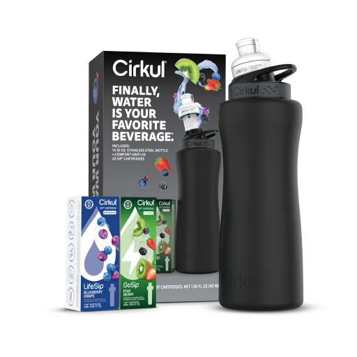32oz. Matte Black Stainless Steel Bottle Starter Kit Q6